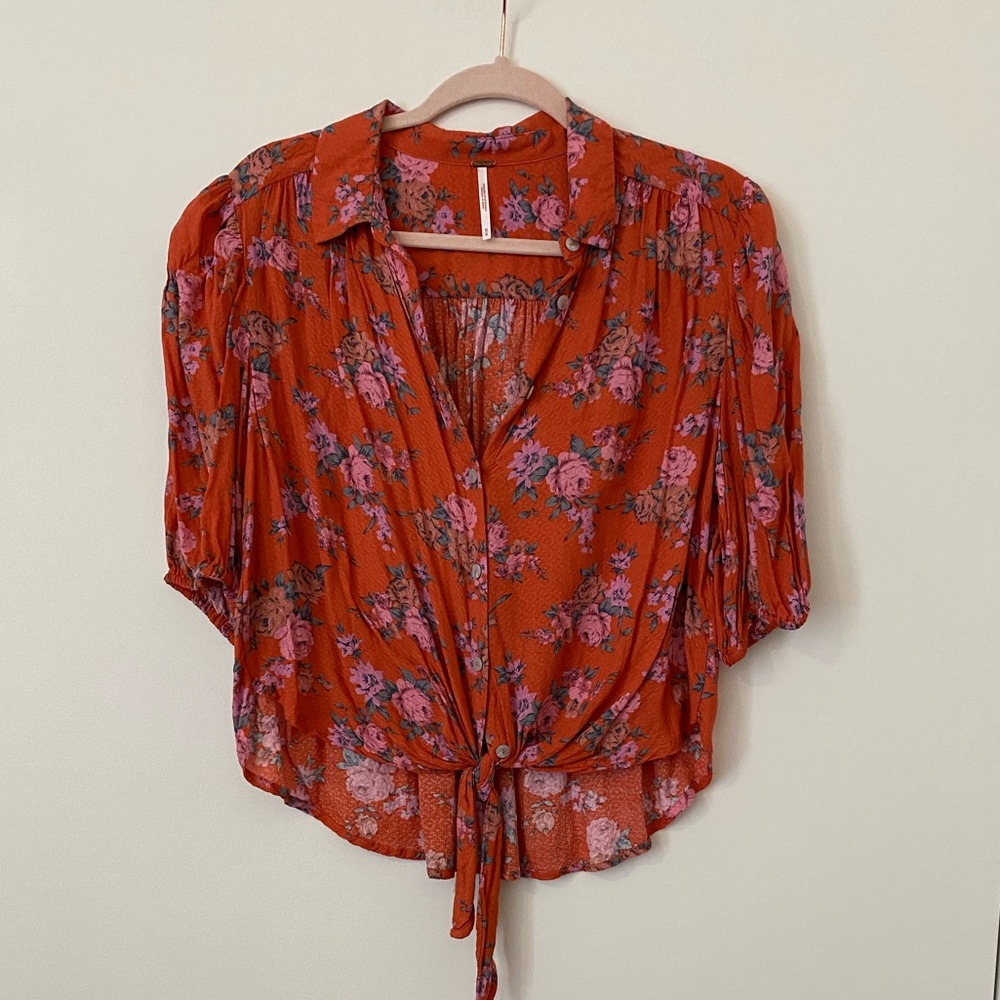 Free people floral print top